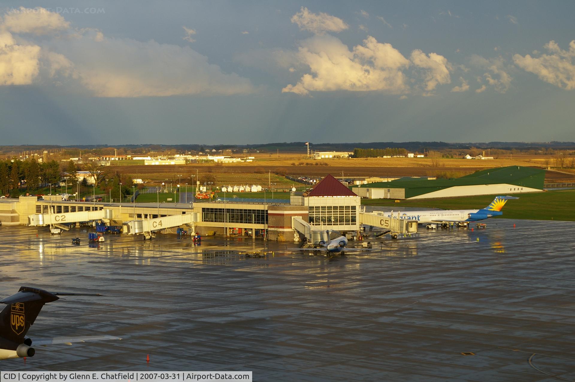 The Eastern Iowa Airport (CID) - Looking east from the control tower