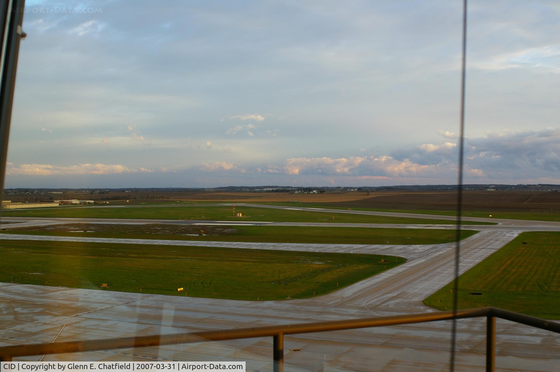 The Eastern Iowa Airport (CID) - Looking SE from control tower towards approach end of RY 31