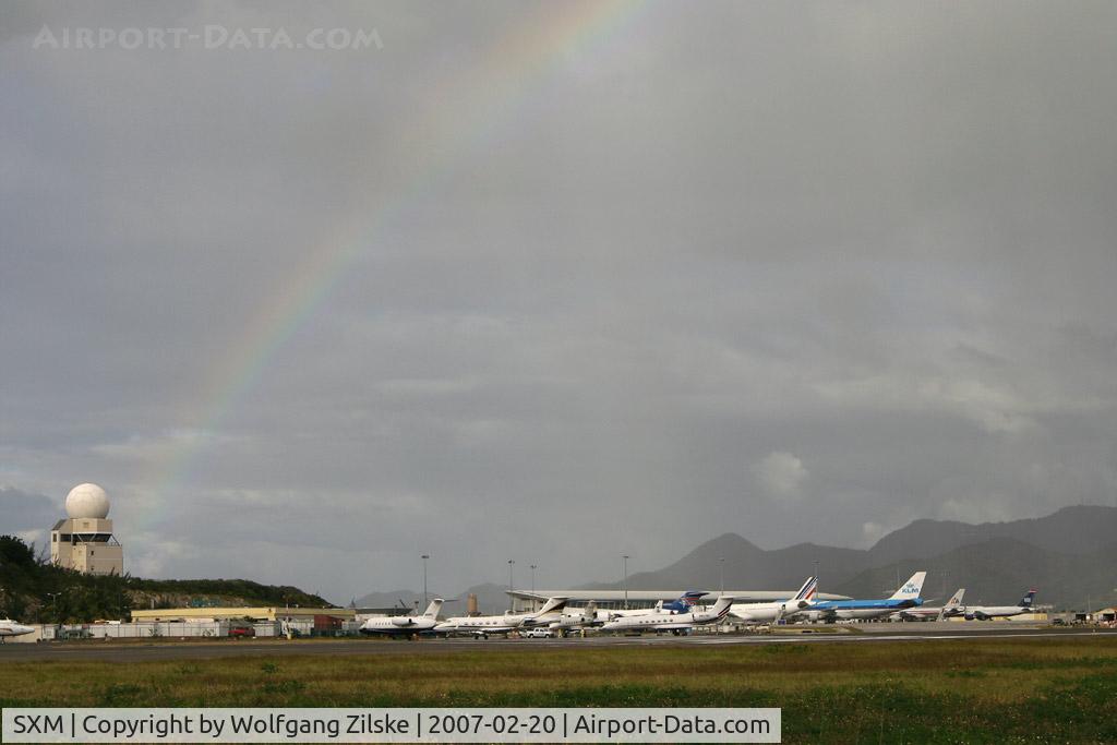 Princess Juliana International Airport, Philipsburg, Sint Maarten Netherlands Antilles (SXM) - Rainbow over SXM