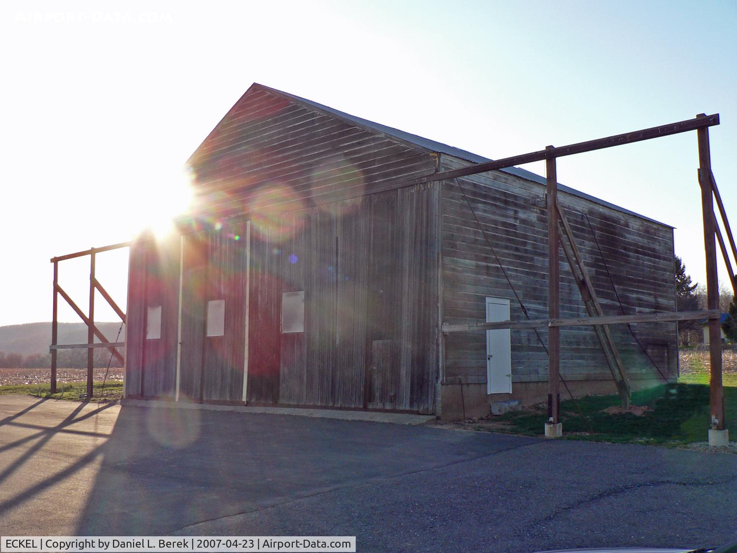 ECKEL Airport - This is the front of the main hangar of Eckel's Autogiro Port, the first of its kind when it was built in Washington, NJ, in 1931.