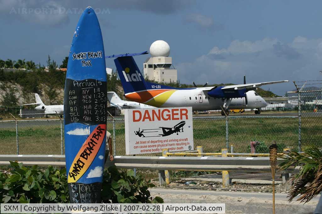 Princess Juliana International Airport, Philipsburg, Sint Maarten Netherlands Antilles (SXM) - Surfboard at Sunset Beach Bar