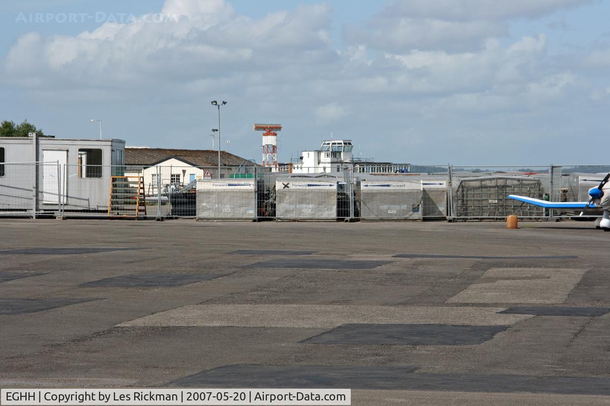 Bournemouth Airport, Bournemouth, England United Kingdom (EGHH) - Bournemouth handling overlooking the tower