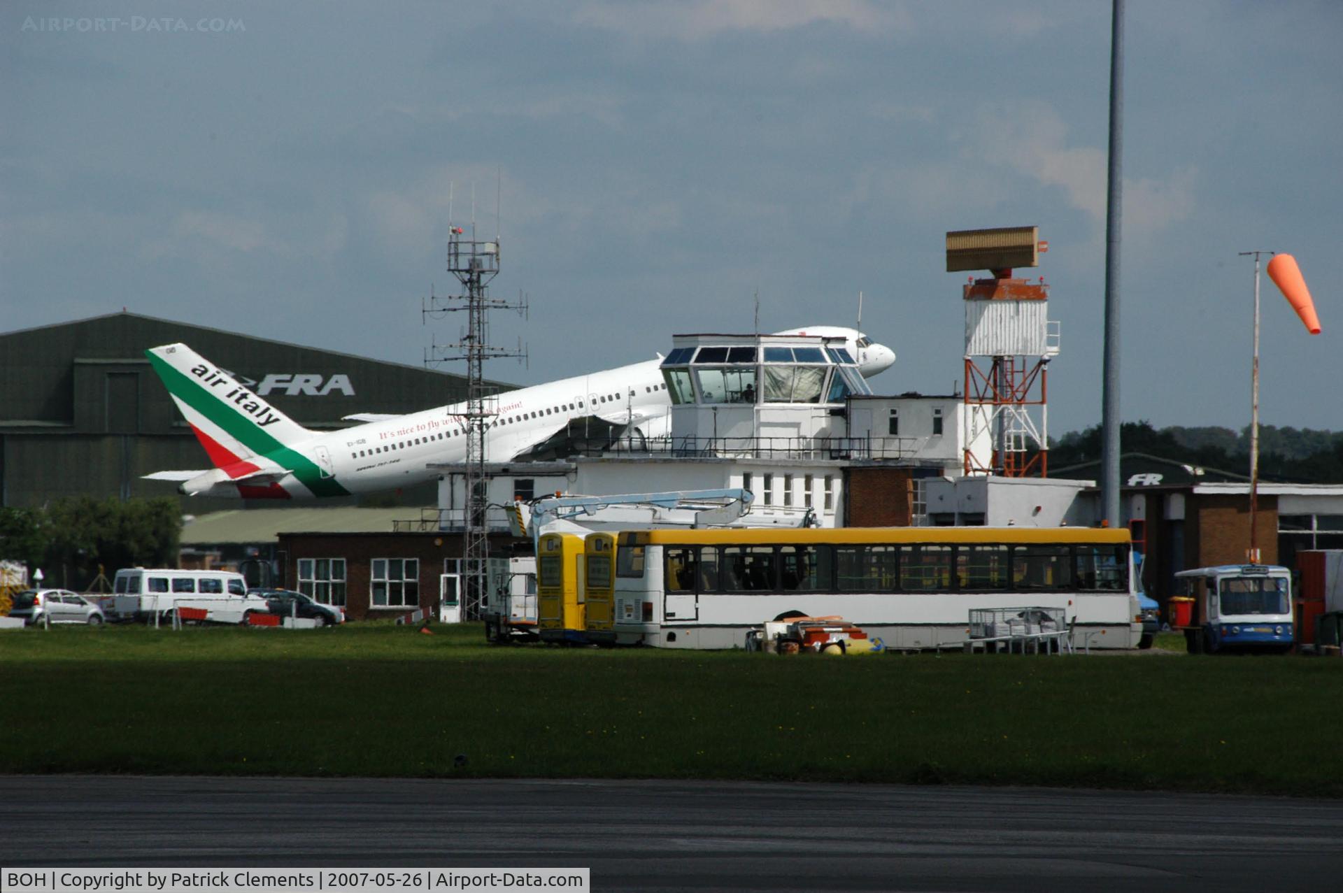Bournemouth Airport, Bournemouth, England United Kingdom (BOH) - TAKE OFF BETWEEN HANGER AND TOWER