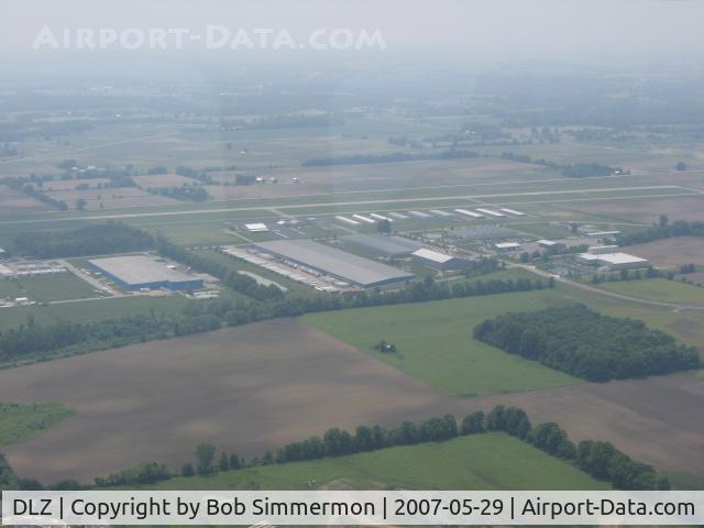 Delaware Municipal - Jim Moore Field Airport (DLZ) - From 2000' MSL on a hazy spring day