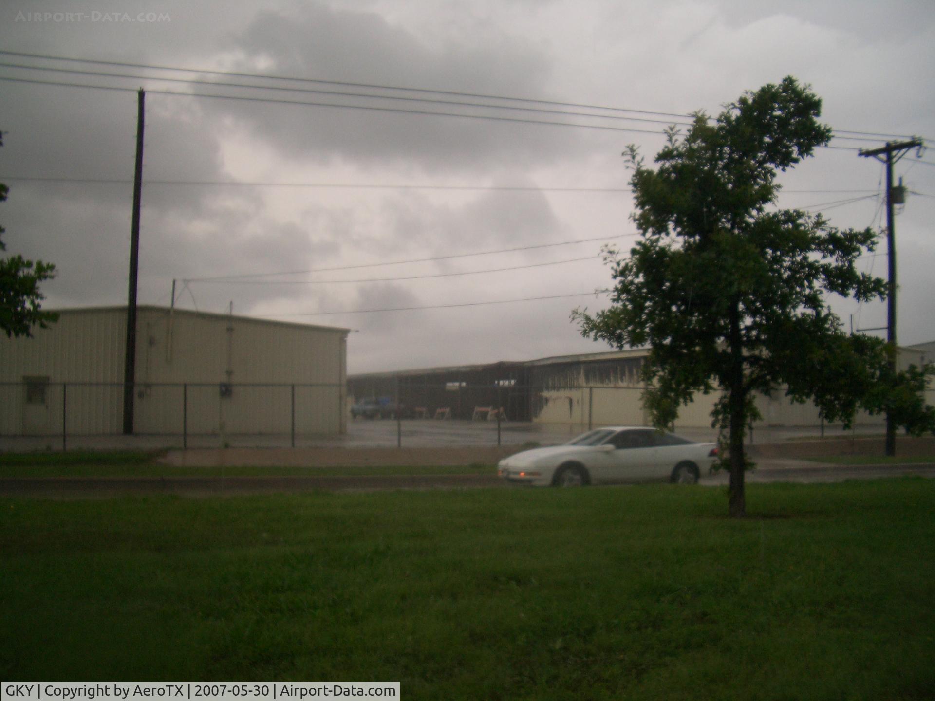 Arlington Municipal Airport (GKY) - Fire-damaged hangar row at Arlington Municipal Airport