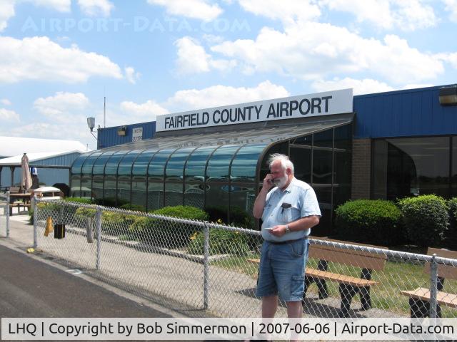 Fairfield County Airport (LHQ) - My copilot, Don.  Don't stare at his legs.  Very nice facility.