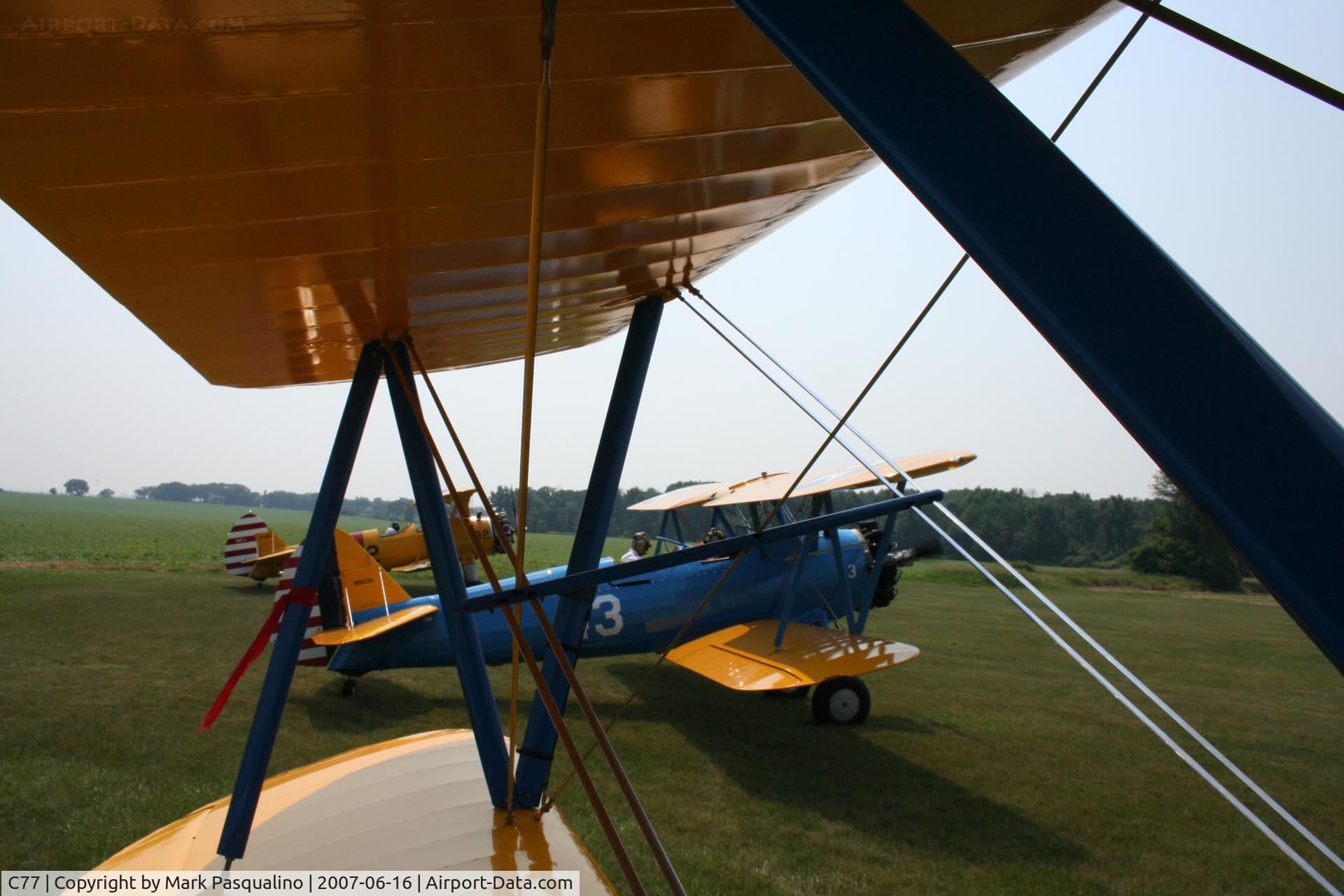 Poplar Grove Airport (C77) - Stearman group preparing for takeoff