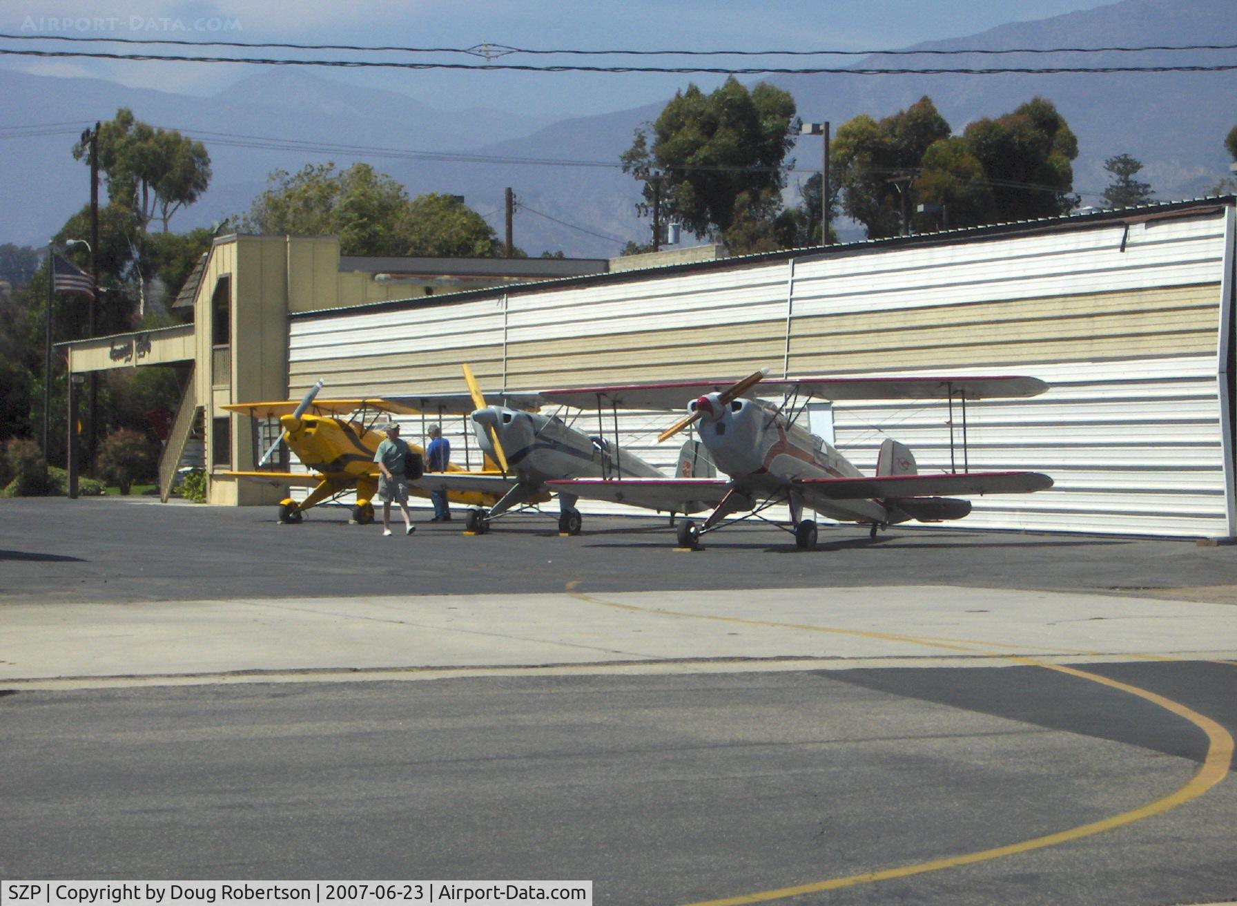 Santa Paula Airport (SZP) - Three Bucker Jungmanns at 2007 National Bucker Fly-In