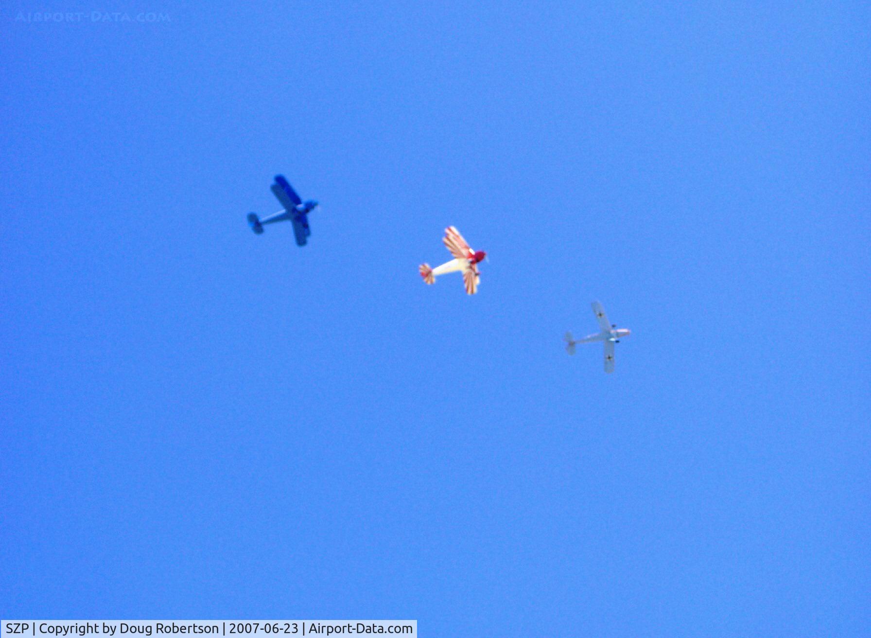 Santa Paula Airport (SZP) - Echelon Overflight-2007 National Bucker Fly-In