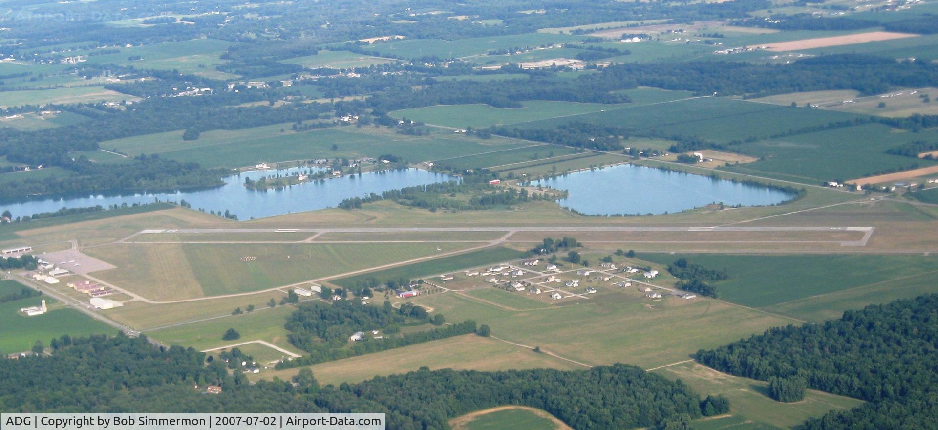 Lenawee County Airport (ADG) - Looking SE from 3500' near Adrian, MI