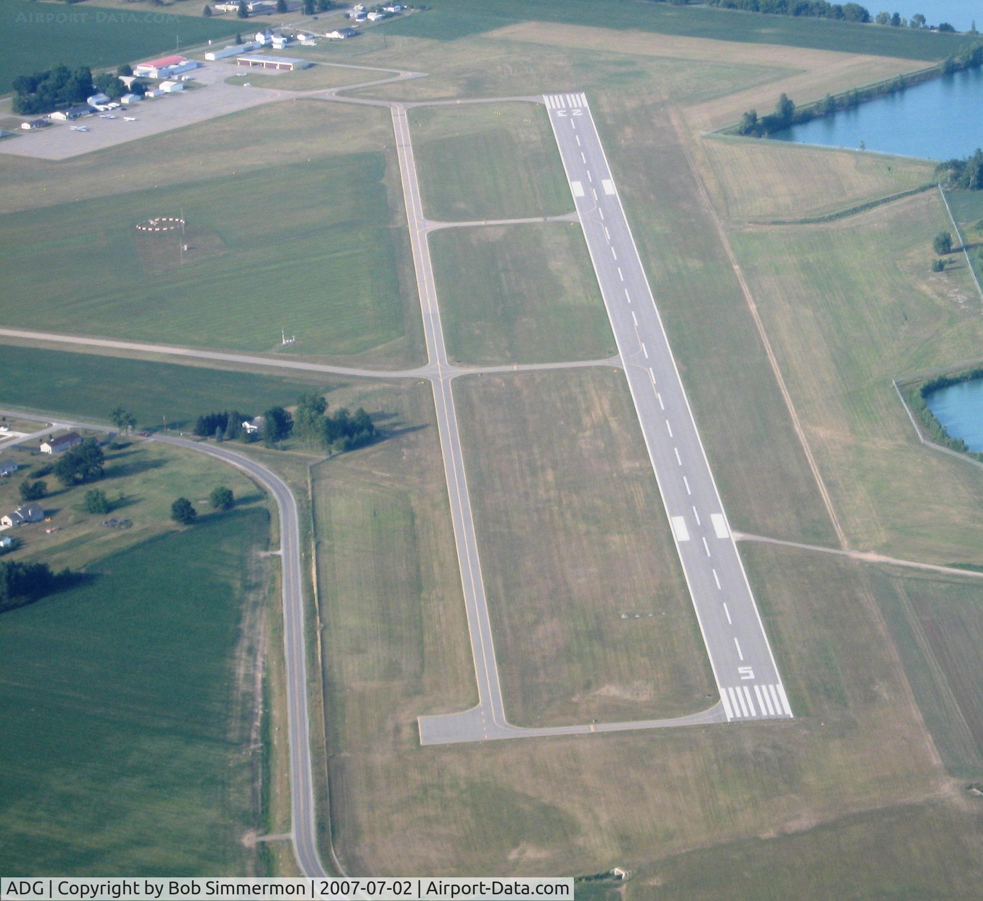 Lenawee County Airport (ADG) - Taxiway diagram.  Adrian, MI from 3500'