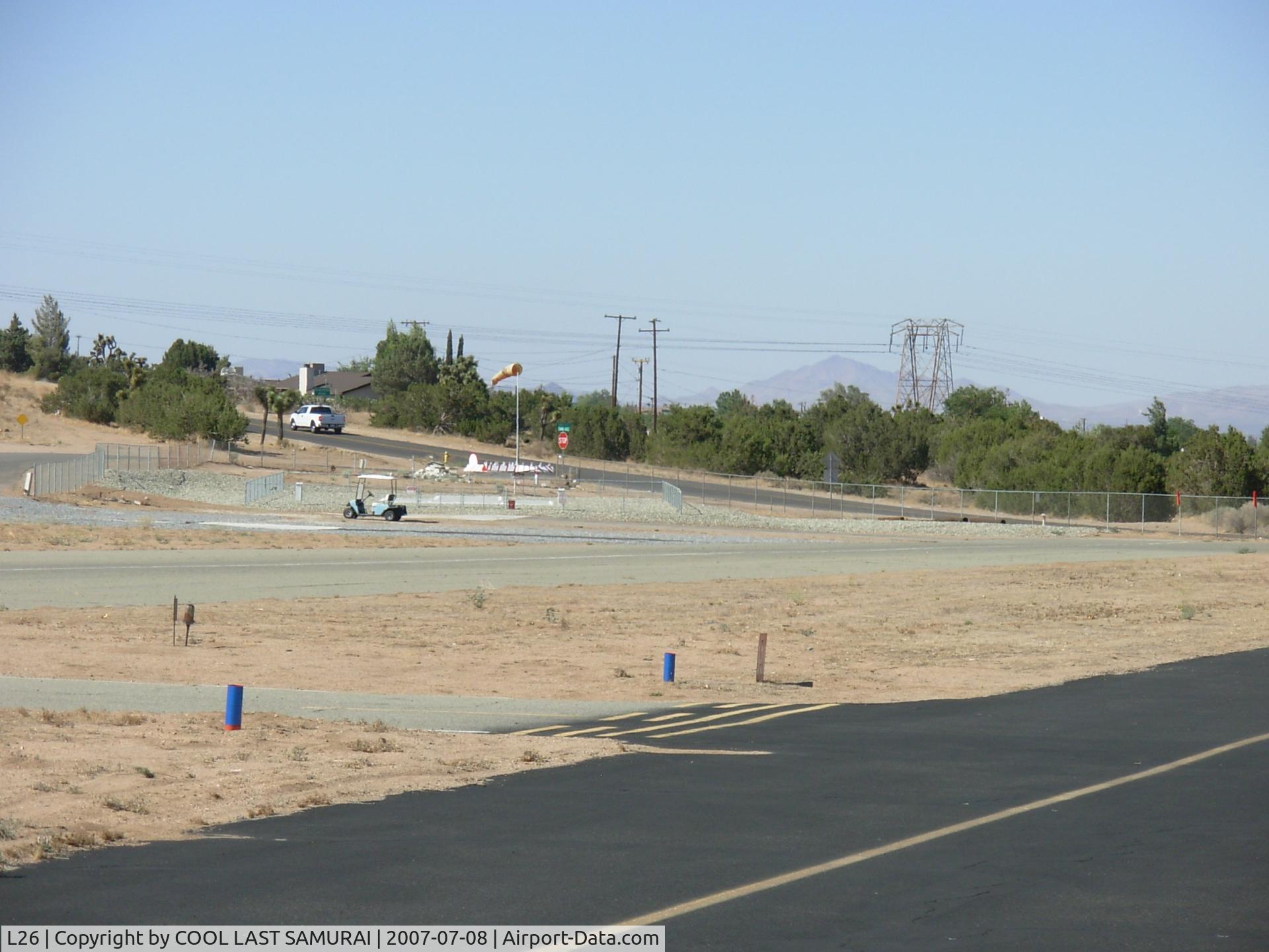Hesperia Airport (L26) - L26 Rwy24 and a wind sock
