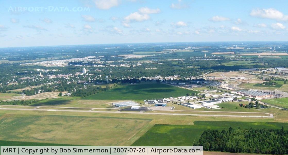 Union County Airport (MRT) - Downwind for 27.  Looking north with Marysville beyond.