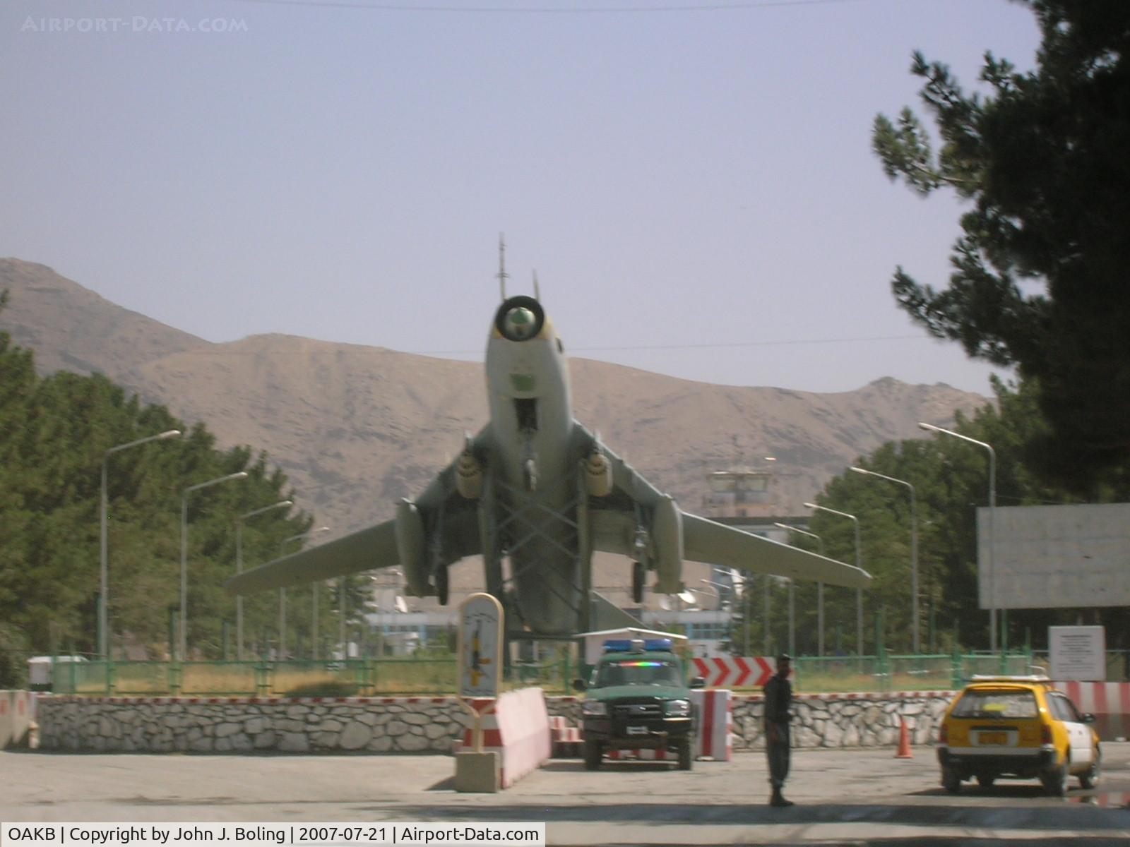 Kabul International Airport, Kabul Afghanistan (OAKB) - MIG on display outside terminal at Kabul, Afghanistan