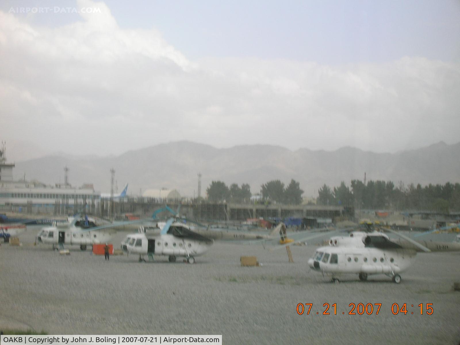 Kabul International Airport, Kabul Afghanistan (OAKB) - UN helo ramp at Kabul
