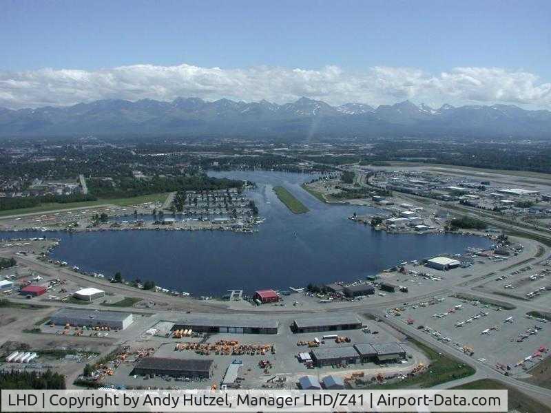 Lake Hood Seaplane Base (LHD) - Looking east towards Chugach Mountains