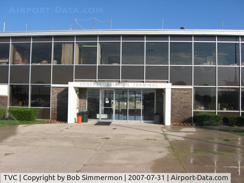 Cherry Capital Airport (TVC) - General Aviation Terminal.  The facility is open but not being used.  The FBO office (Harbour Air) is a few hangars north.