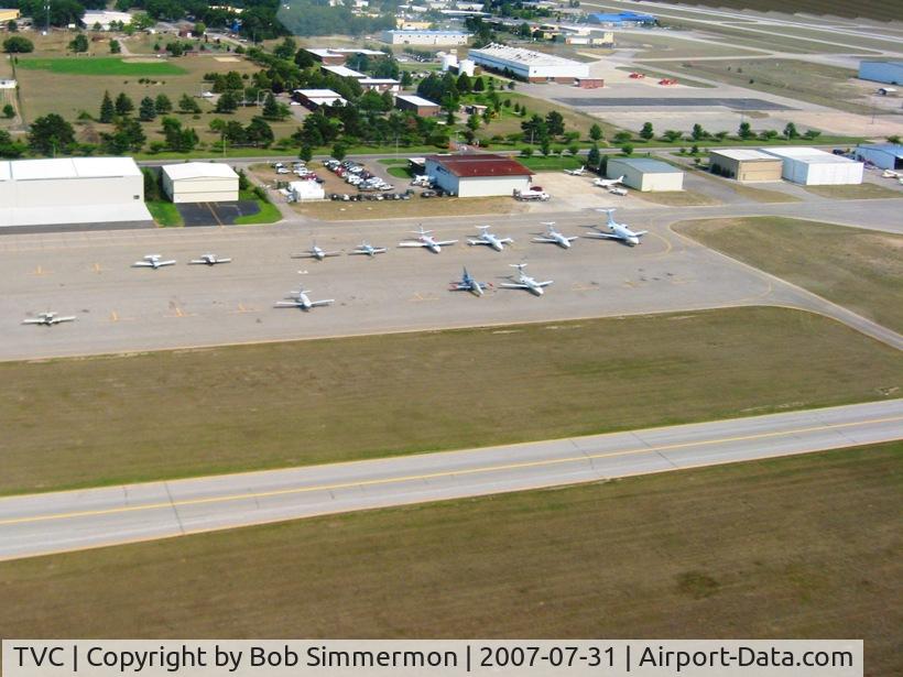 Cherry Capital Airport (TVC) - The building with the maroon roof is the FBO (Harbour Air) - office is on the opposite side.