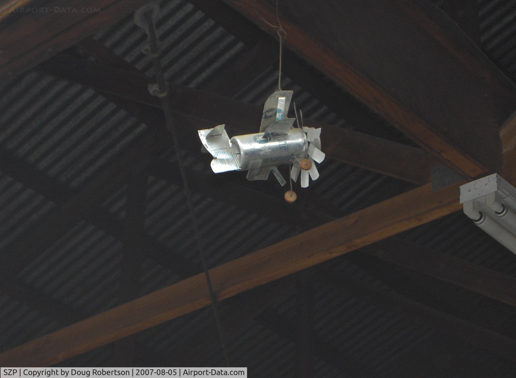 Santa Paula Airport (SZP) - Beer Can Biplane, in a Mason Hangar