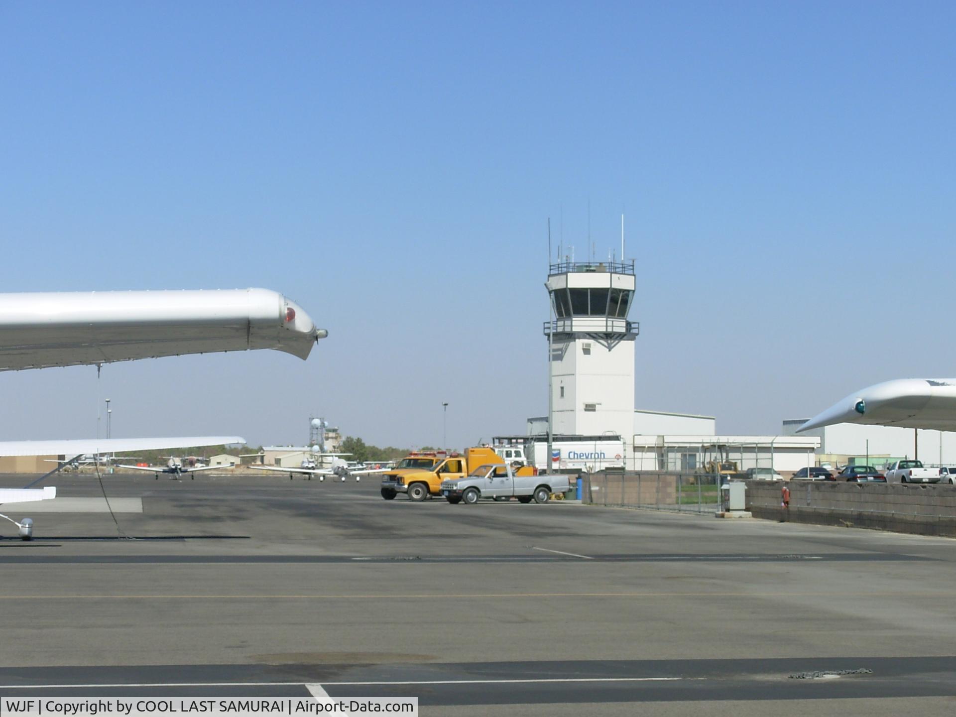 General Wm J Fox Airfield Airport (WJF) - WJF TOWER, A VIEW FROM TRANSIENT PARKING