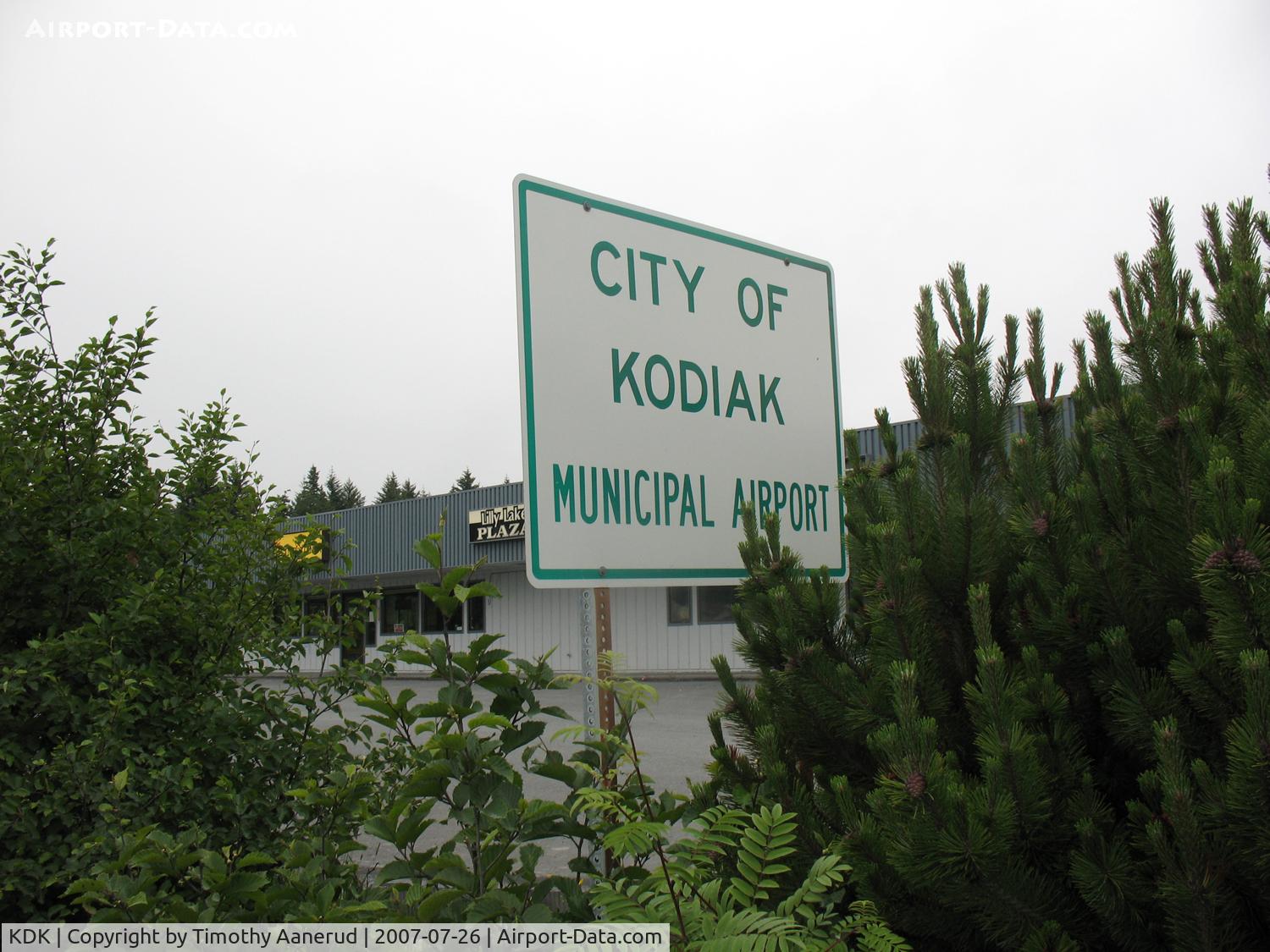 Kodiak Municipal Airport (KDK) - West side Entrance Sign