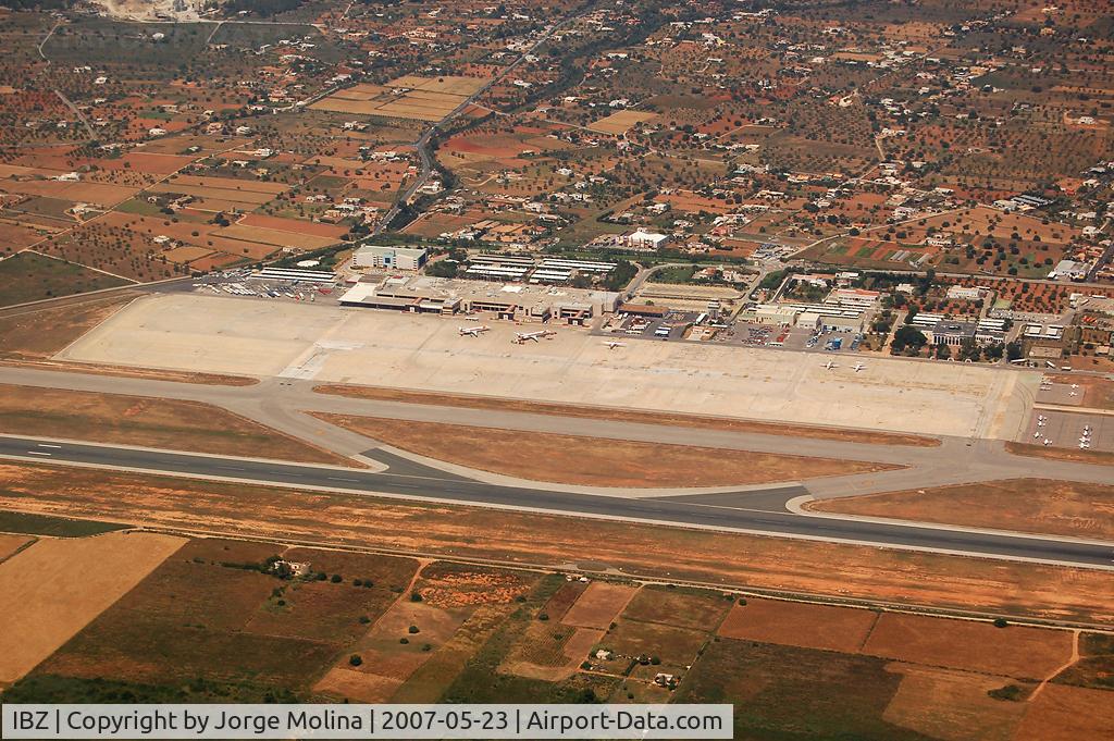 Ibiza Airport, Ibiza Spain (IBZ) - Overview Ibiza airport on circuit to land.
