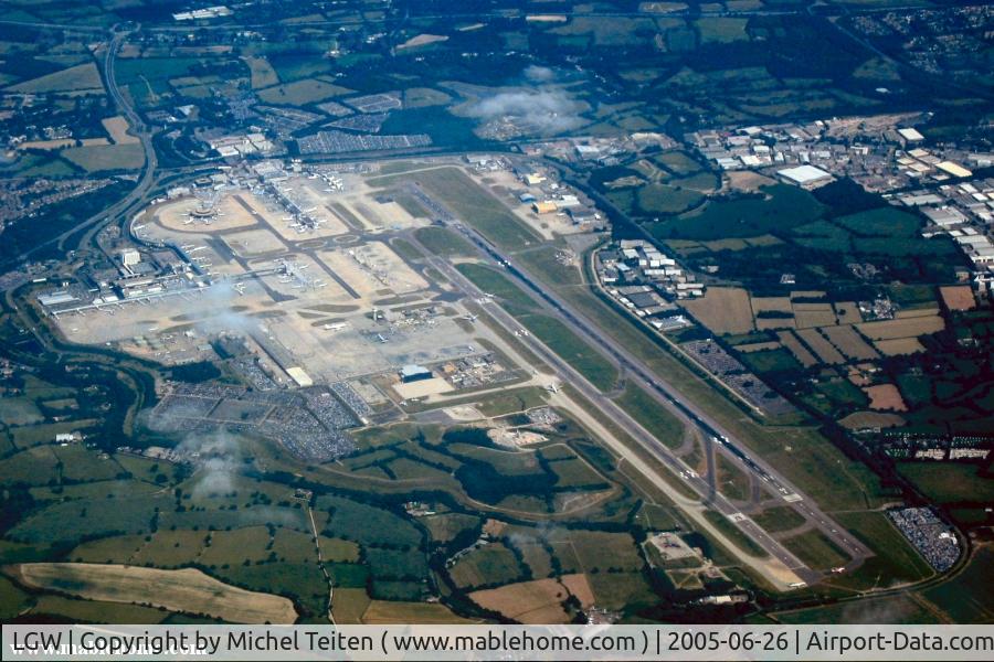 London Gatwick Airport, London, England United Kingdom (LGW) - LGW seen during a flight from LHR to CDG