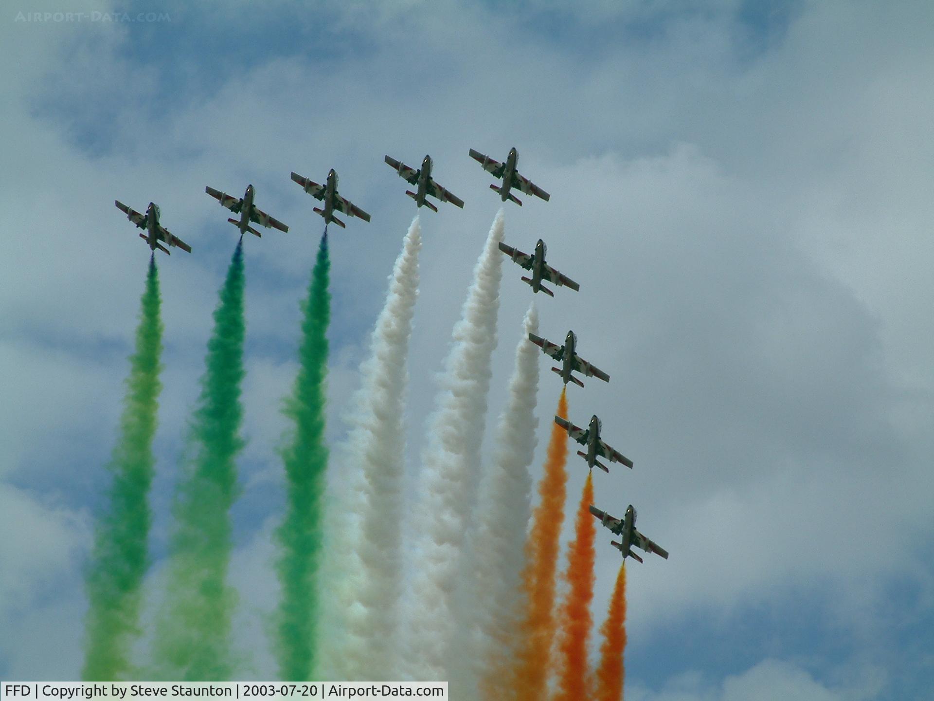 RAF Fairford Airport, Fairford, England United Kingdom (FFD) - Frecci Tricolori displaying at RIAT Fairford 2003.
