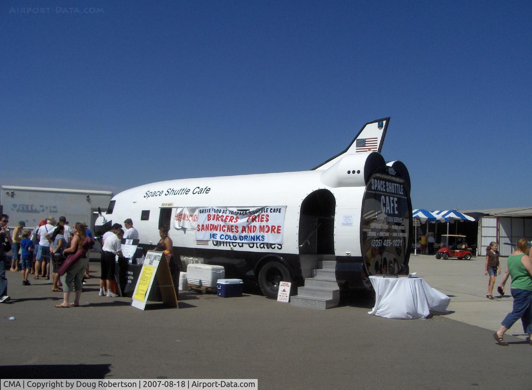 Camarillo Airport (CMA) - mobile Space Shuttle Cafe uses modified Douglas DC-3 fuselage and big block Chevy 454 power