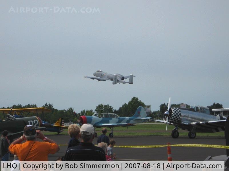 Fairfield County Airport (LHQ) - A10 Thunderbolt (AF 79-195) from Davis-Monthan AFB at Wings of Victory - Lancaster, OH
