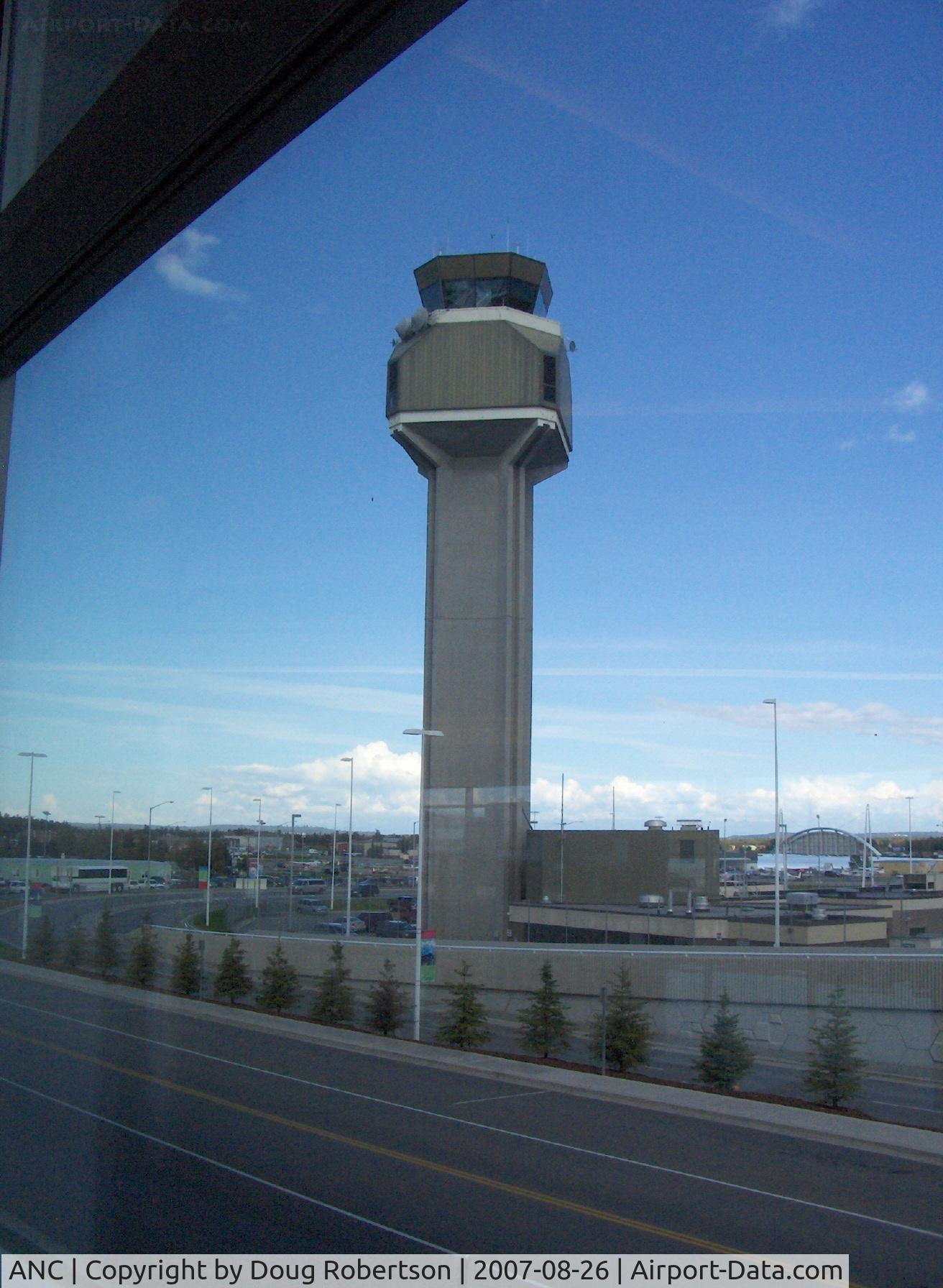 Ted Stevens Anchorage International Airport (ANC) - Air Traffic Control Tower seen from South Terminal C Concourse