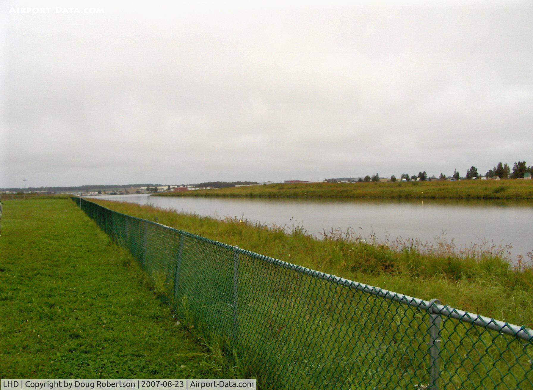 Lake Hood Seaplane Base (LHD) - E-W 4,540' X 188' fresh water takeoff/landing lane-looking westward