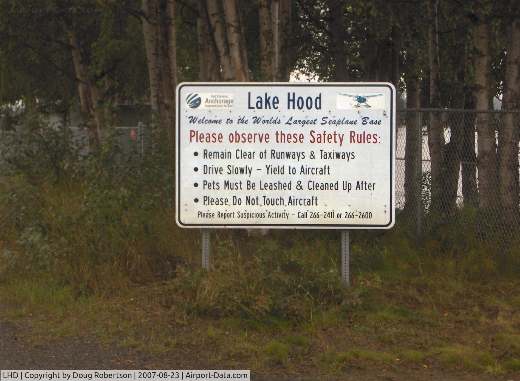 Lake Hood Seaplane Base (LHD) - Lake Hood SPB Safety Rules
