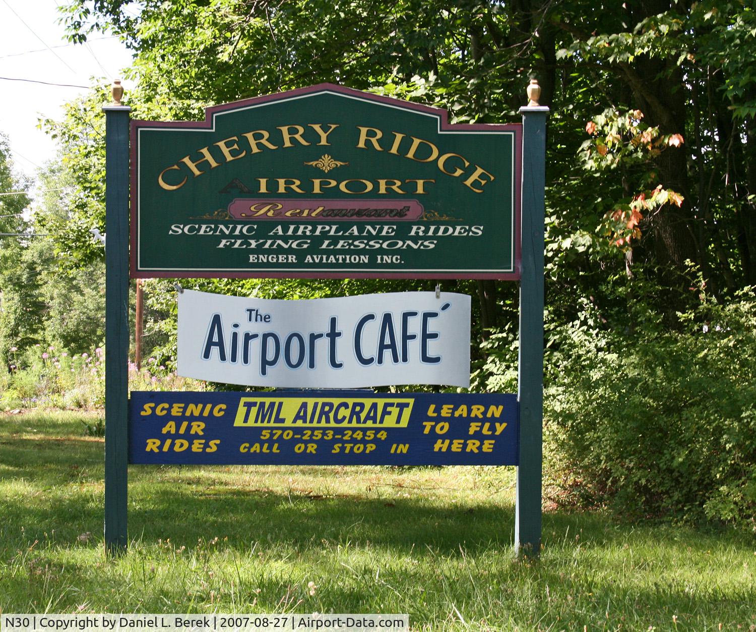 Cherry Ridge Airport (N30) - This little airport nestled in the scenic Pocono Mountains offers a variety of services.