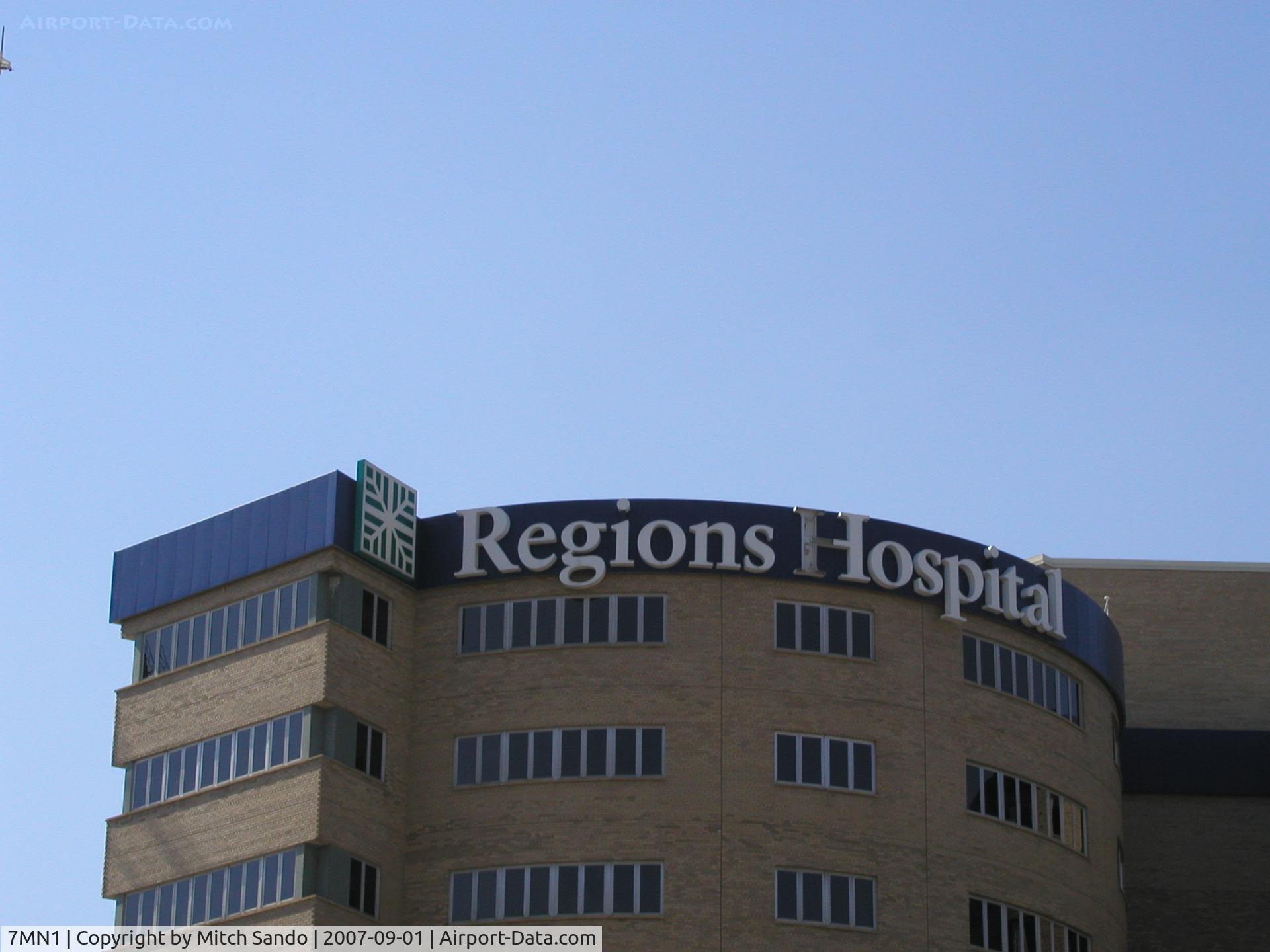Regions Hospital Heliport (7MN1) - Region's Hospital in Downtown St. Paul, a Level I Trauma Center.