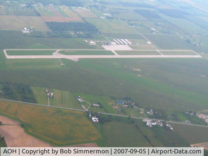 Lima Allen County Airport (AOH) - Looking SW from 2500' at dusk