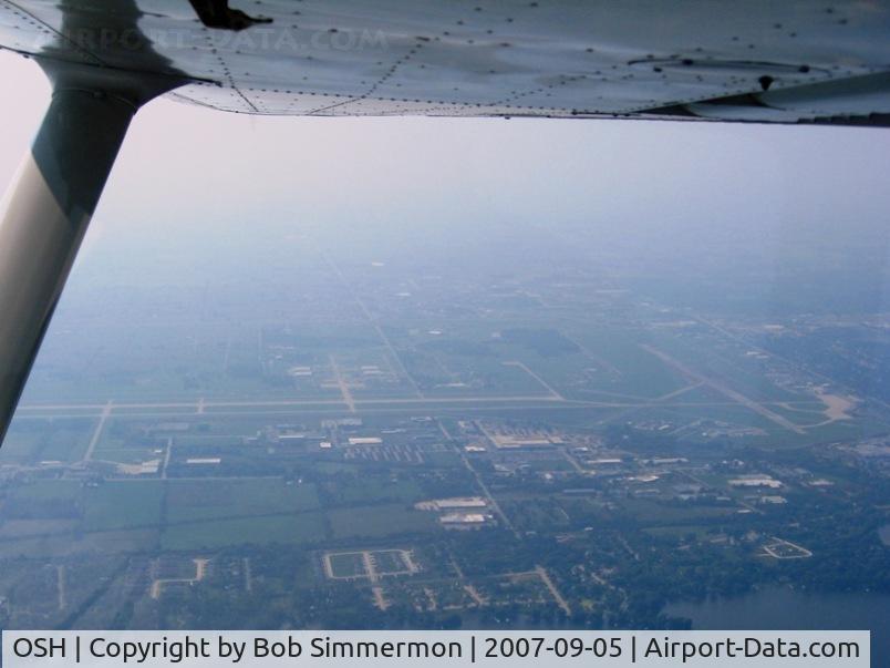 Wittman Regional Airport (OSH) - Looking west from 3500' on a hazy summer afternoon