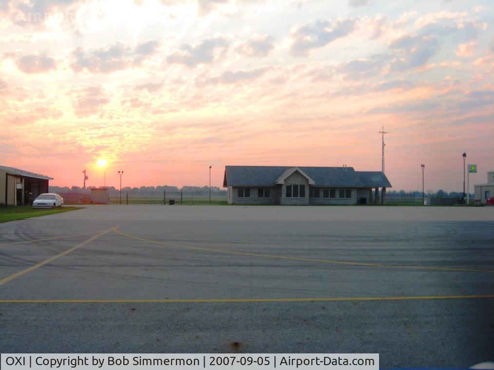 Starke County Airport (OXI) - Sunrise at Starke County.  I stop here a lot for fuel because of the nice facility and well maintained self serve equipment.  After hours there is still access to the restroom and refreshments on the honor system.  Excellent facility.