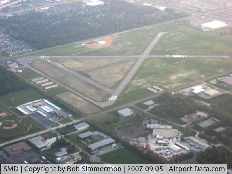 Smith Field Airport (SMD) - Looking SW from 3500'