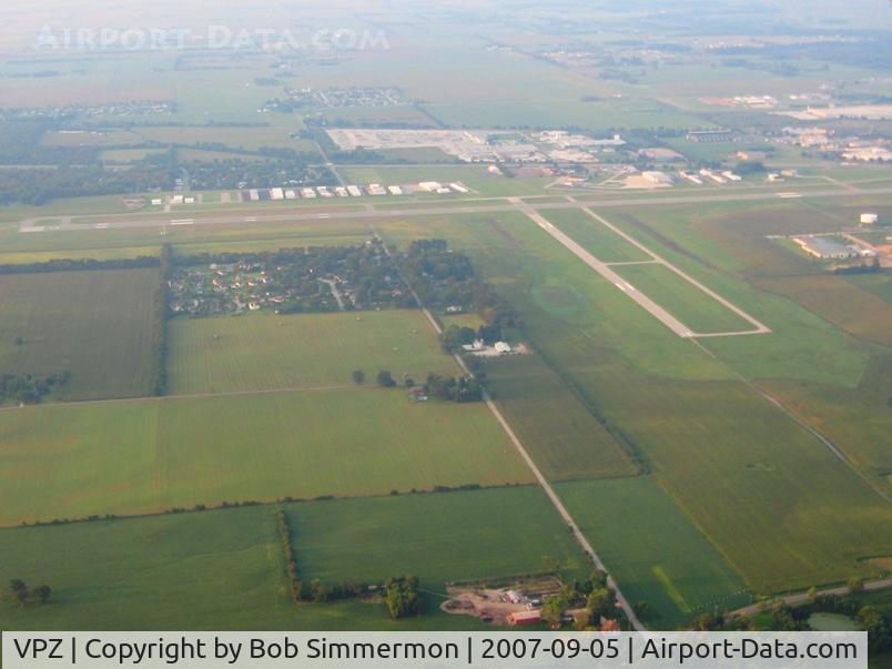 Porter County Regional Airport (VPZ) - Looking south from 3500'