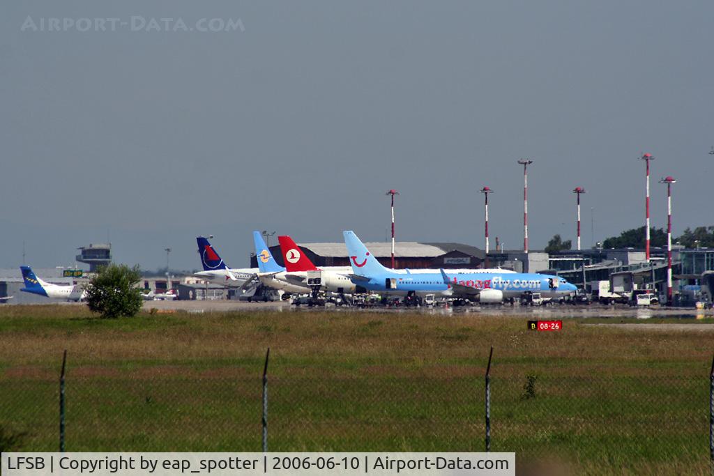EuroAirport Basel-Mulhouse-Freiburg, Basel (Switzerland), Mulhouse (France) and Freiburg (Germany) France (LFSB) - Onur Airbus, Eurocypria, Turkish and Tui Boeings
