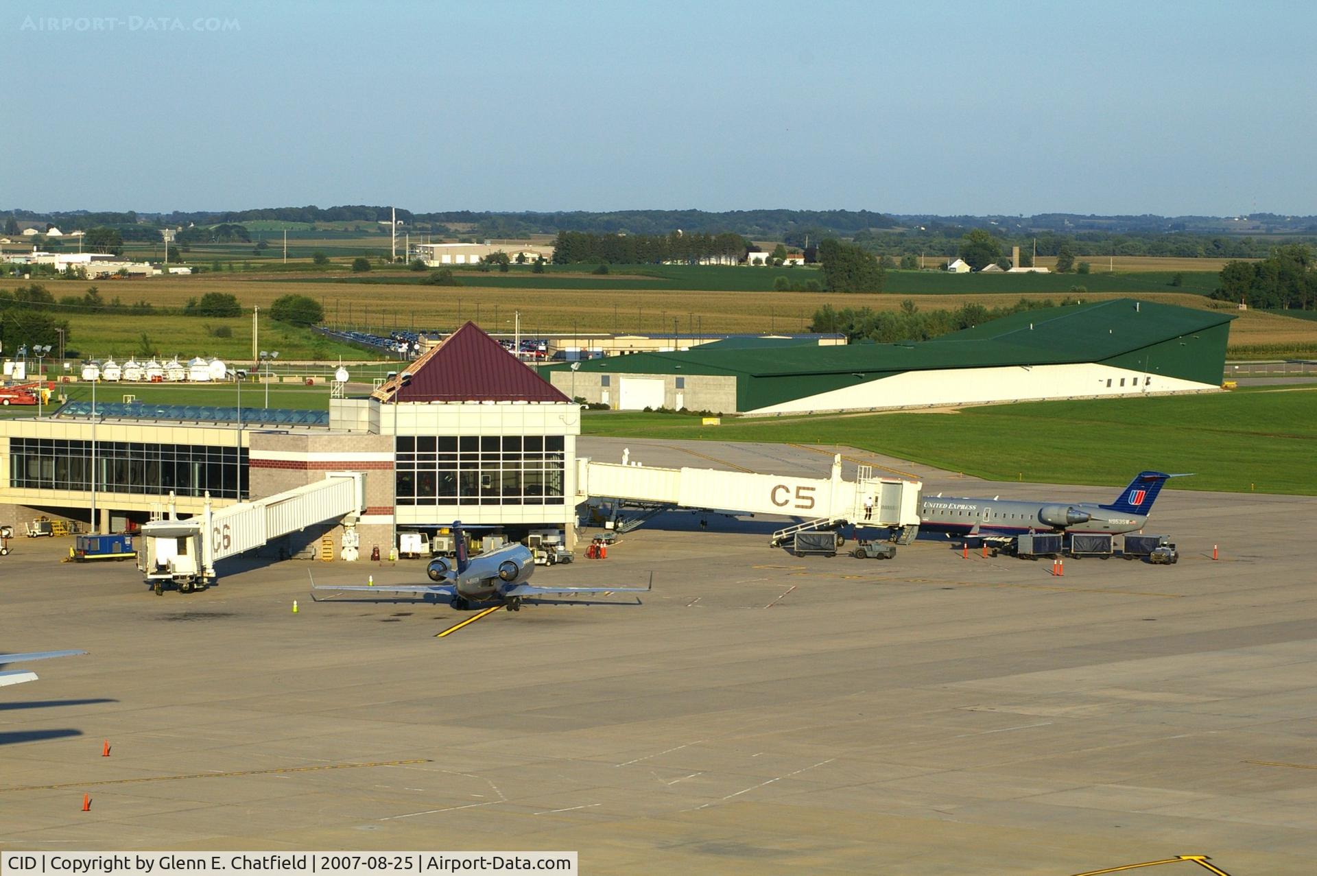 The Eastern Iowa Airport (CID) - Terminal as seen from the control tower