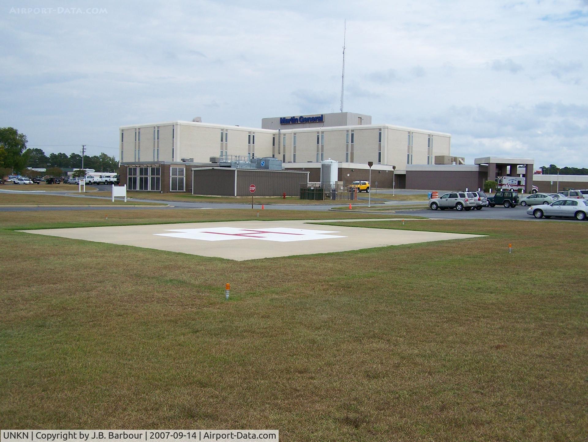 UNKN Airport - Martin General Hospital Helipad-Williamston,NC