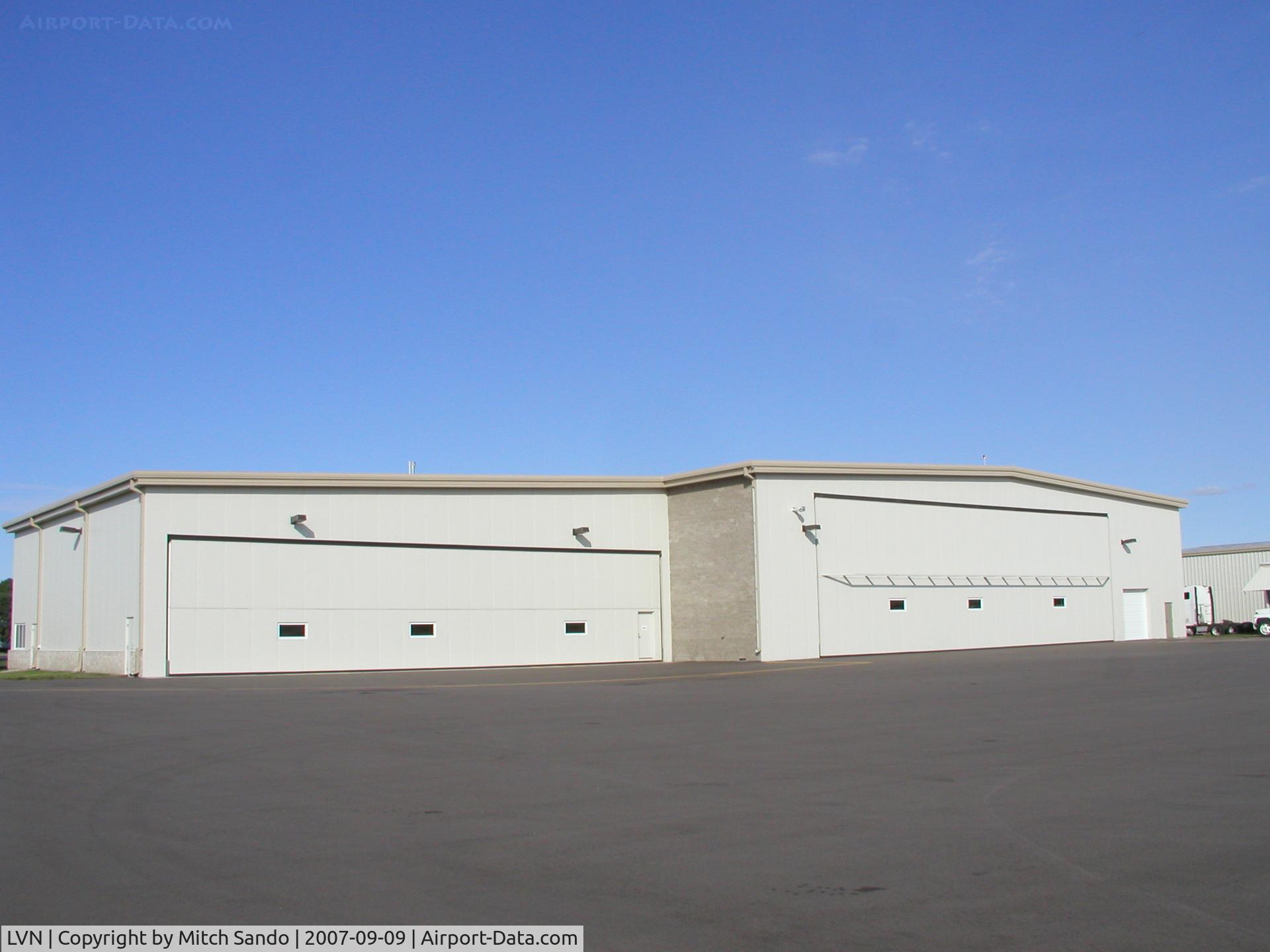 Airlake Airport (LVN) - Inside the hangar on the left is Air Care 1 (911D) and the larger hangar on the right is home to Citations 286PC and 409SF.