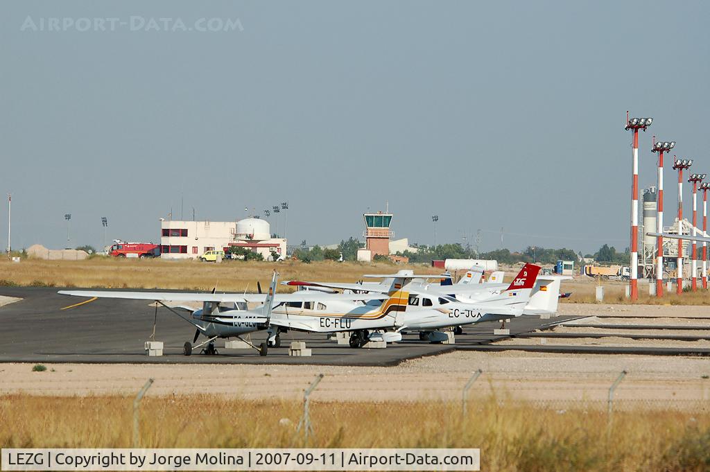 Zaragoza Airport, Zaragoza / Aragon Spain (LEZG) - General aviation parking.