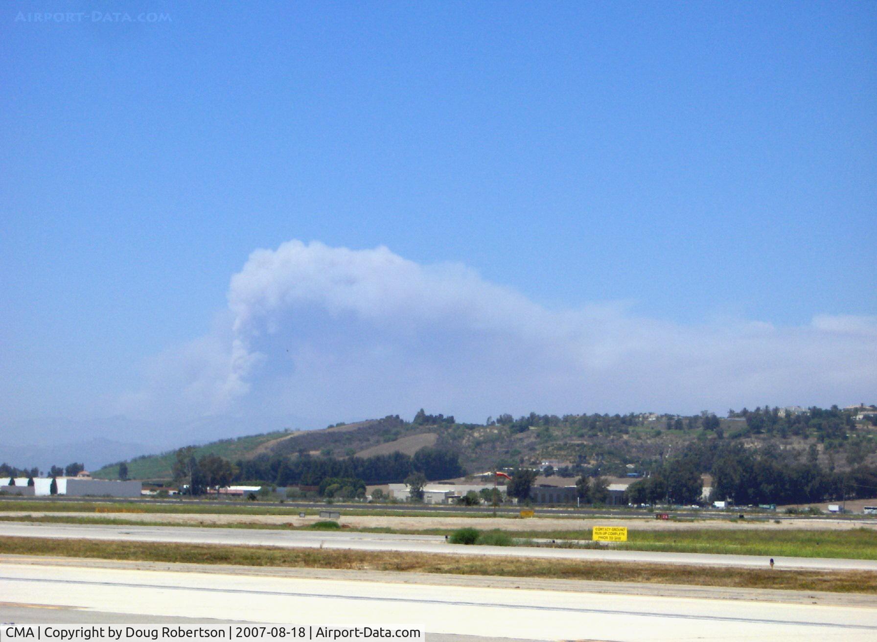Camarillo Airport (CMA) - Zaca Fire Smoke Plume, burning since 4th of July