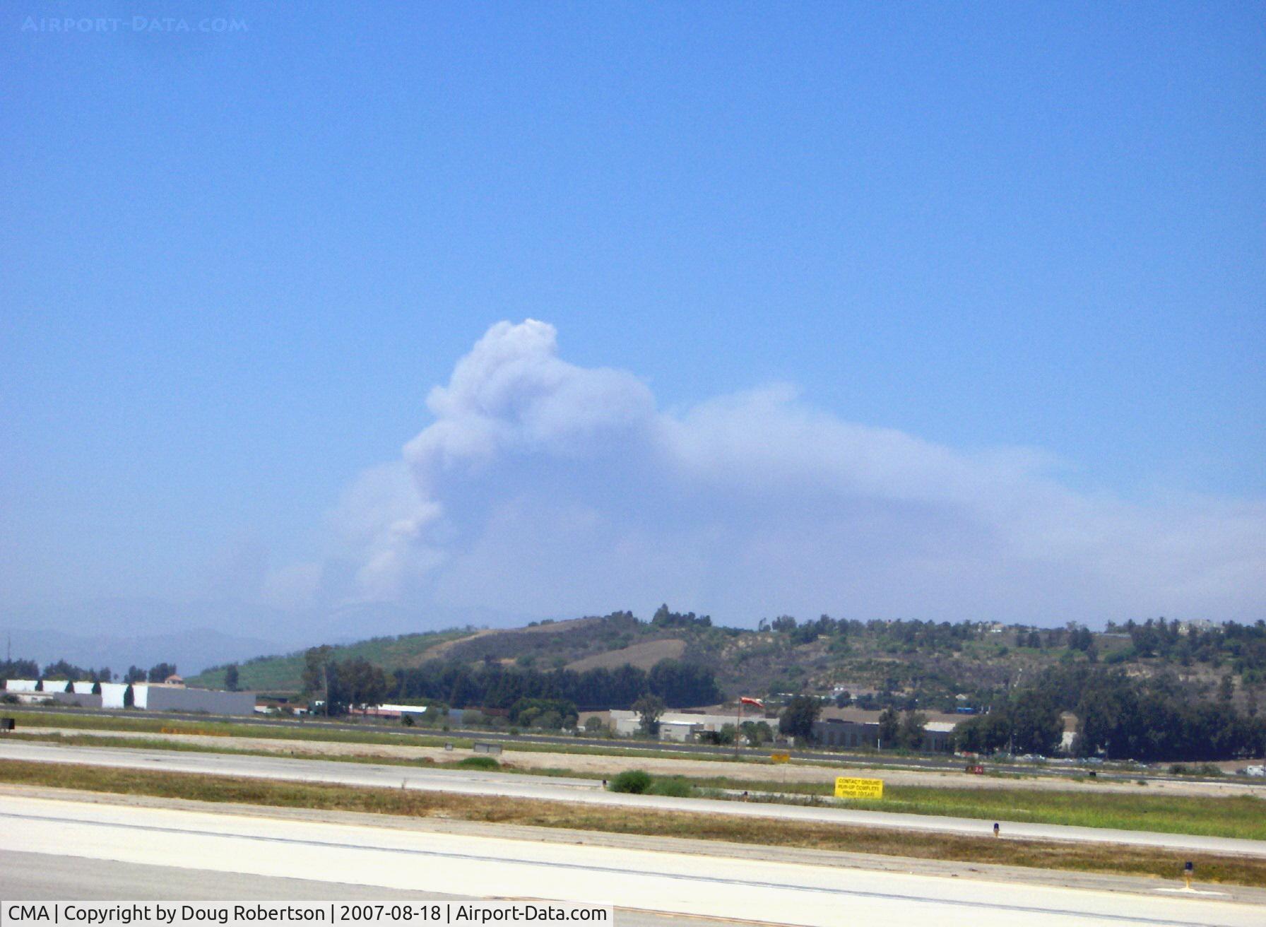 Camarillo Airport (CMA) - Zaca Fire Smoke Plume, burning since 4th of July