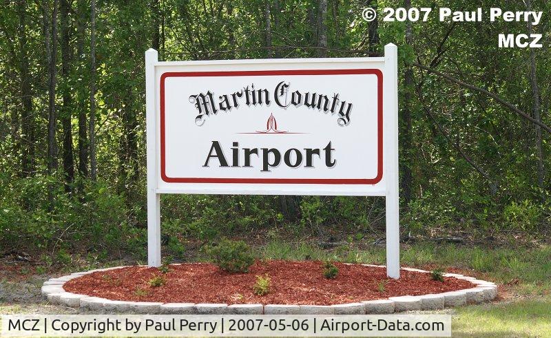 Martin County Airport (MCZ) - Current signage at the entrance road