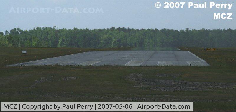 Martin County Airport (MCZ) - Optical illusion looking down Runway Three