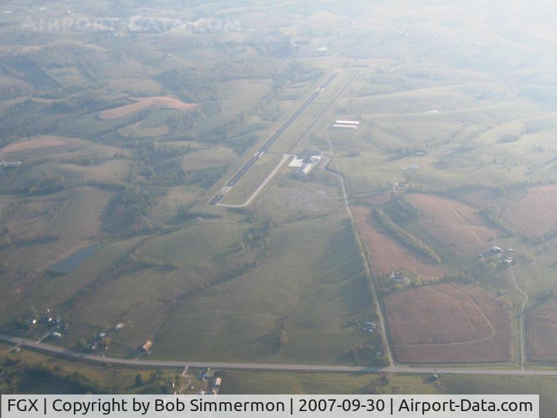 Fleming-mason Airport (FGX) - Looking east in the morning haze from 5000'